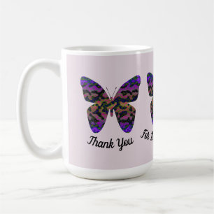 Bedankt Babysitter Bright Butterfly Waardering Koffiemok