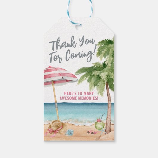 Bedankt Bachelorette Tropical Beach Favor Cadeaulabel (Achterkant)