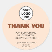 Bedankt bakkerij bedrijf ronde sticker (Voorkant)