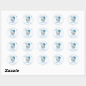 Bedankt Bakkerij Cupcake Blue Waterverf Elegant Ronde Sticker (Vel)