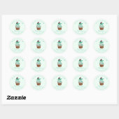 Bedankt Bakkerij Cupcake Chocolate Mint Elegant Ronde Sticker (Vel)