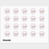 Bedankt Bakkerij Pastry Chef Spoon Dusty Pink Rose Ronde Sticker (Vel)