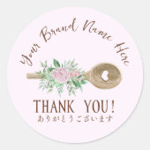 Bedankt Bakkerij Pastry Chef Spoon Dusty Pink Rose Ronde Sticker (Voorkant)