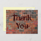 Bedankt bakstenen muur briefkaart (Voorkant / Achterkant)