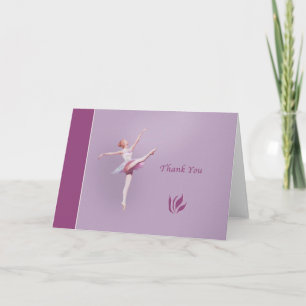 Bedankt, Ballerina in wit en roze Bedankkaart