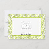 BEDANKT BAR MITZVAH minimalistisch grid limoen zwa (Achterkant)