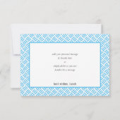 BEDANKT BAR MITZVAH minimalistisch rooster blauw g (Achterkant)