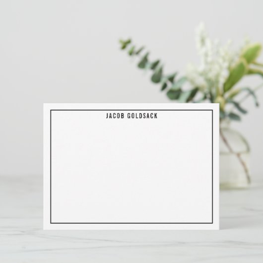 BEDANKT BAR MITZVAH modern effen grid limoen zwart (Staand voorkant)