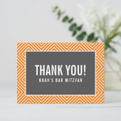 BEDANKT BAR MITZVAH modern geometrisch grijs sinaa (Staand voorkant)