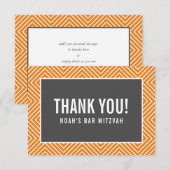 BEDANKT BAR MITZVAH modern geometrisch grijs sinaa (Voorkant / Achterkant)