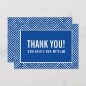 BEDANKT BAR MITZVAH modern geometrisch koninklijk  (Voorkant / Achterkant)