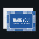 BEDANKT BAR MITZVAH modern geometrisch koninklijk<br><div class="desc">door kat massard >> https://linktr.ee/simplysweetpaperie <<<<< Een eenvoudige, stijlvolle manier om u te bedanken voor uw bezoek aan uw gast. Opstelling als sjabloon is het eenvoudig voor u om uw eigen details toe te voegen, of de aanpassingsknoop te raken en u kunt tekst, doopvonten, grootte enz. TIP toevoegen of veranderen:...</div>