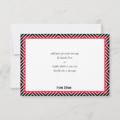 BEDANKT BAR MITZVAH modern geometrisch zwart rood (Achterkant)