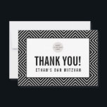 BEDANKT BAR MITZVAH modern geometrisch zwart rood<br><div class="desc">door kat massard >>> https://linktr.ee/simplysweetpaperie <<<<< Een eenvoudige, stijlvolle manier om dank te zeggen aan uw gasten voor het bijwonen van uw evenement - inclusief uw evenement logo Setup als een sjabloon het is eenvoudig voor u om uw eigen gegevens toe te voegen, of druk op de knop aanpassen en...</div>