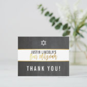 BEDANKT BAR MITZVAH modern grijs krijtbord goud (Staand voorkant)