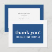 BEDANKT BAR MITZVAH modern minimalistisch marine b (Voorkant / Achterkant)