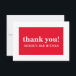 BEDANKT BAR MITZVAH modern minimalistisch vet rood<br><div class="desc">door kat massard >> https://linktr.ee/simplysweetpaperie <<<<< Een eenvoudige, stijlvolle manier om u te bedanken voor uw bezoek aan uw gast. Opstelling als sjabloon is het eenvoudig voor u om uw eigen details toe te voegen, of de aanpassingsknoop te raken en u kunt tekst, doopvonten, grootte enz. TIP toevoegen of veranderen:...</div>