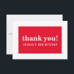 BEDANKT BAR MITZVAH modern minimalistisch vet rood<br><div class="desc">door kat massard >> https://linktr.ee/simplysweetpaperie <<<<< Een eenvoudige, stijlvolle manier om u te bedanken voor uw bezoek aan uw gast. Opstelling als sjabloon is het eenvoudig voor u om uw eigen details toe te voegen, of de aanpassingsknoop te raken en u kunt tekst, doopvonten, grootte enz. TIP toevoegen of veranderen:...</div>