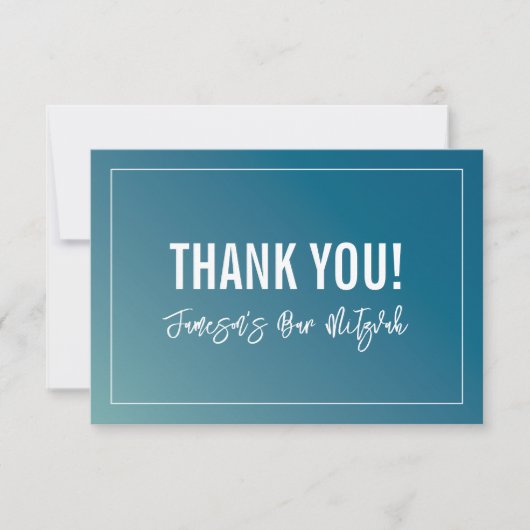 BEDANKT BAR MITZVAH moderne blauwe munt gradiënt (Voorkant)