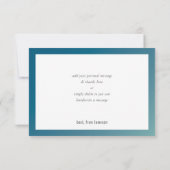 BEDANKT BAR MITZVAH moderne blauwe munt gradiënt (Achterkant)