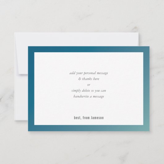 BEDANKT BAR MITZVAH moderne blauwe munt gradiënt (Achterkant)