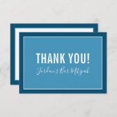 BEDANKT BAR MITZVAH moderne ster jongen denim blau (Voorkant / Achterkant)