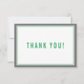 BEDANKT BAR MITZVAH moderne streep nfl groen grijs (Voorkant)