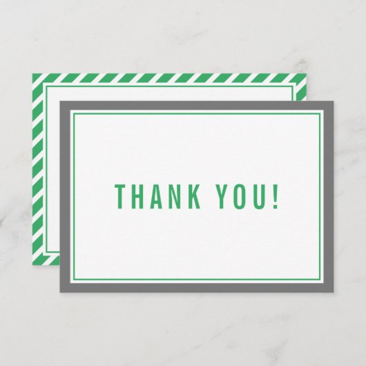 BEDANKT BAR MITZVAH moderne streep nfl groen grijs (Voorkant / Achterkant)