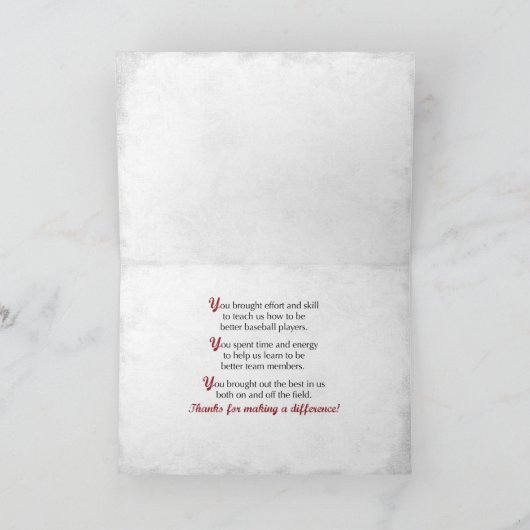 Bedankt Baseball Coach Large Grunge Baseball (Binnen)