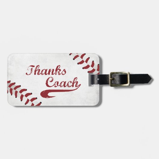 Bedankt Baseball Coach Large Grunge Baseball Bagagelabel (Voorkant horizontaal)