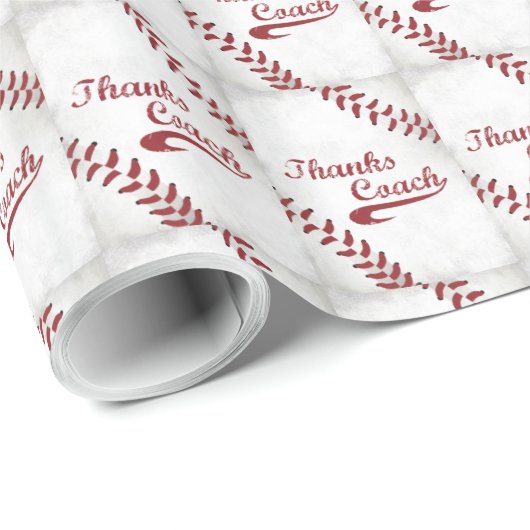 Bedankt Baseball Coach Large Grunge Baseball Cadeaupapier (Rol Hoek)