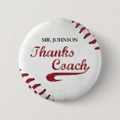 Bedankt Baseball Coach Large Grunge Baseball Ronde Button 5,7 Cm (Voorkant)