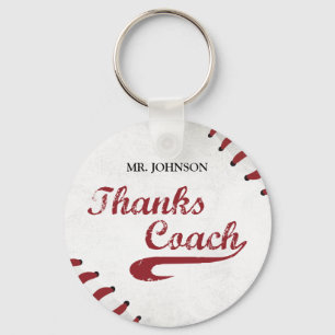 Bedankt Baseball Coach Large Grunge Baseball Sleutelhanger