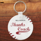 Bedankt Baseball Coach Large Grunge Baseball Sleutelhanger (Voorkant)