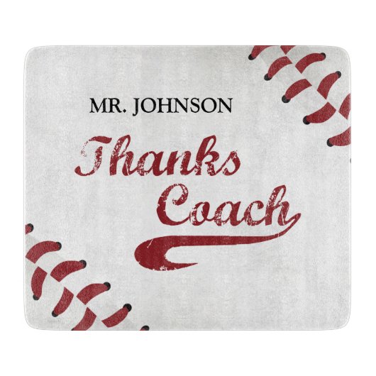 Bedankt Baseball Coach Large Grunge Baseball Snijplank (Voorkant)