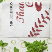 Bedankt Baseball Coach Large Grunge Baseball Theedoek (Gevouwen)