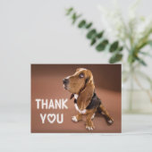 Bedankt Basset Hound Puppy Dog Brown Briefkaart (Staand voorkant)