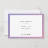 BEDANKT BAT MITZVAH moderne paarse roze gradiënt (Achterkant)