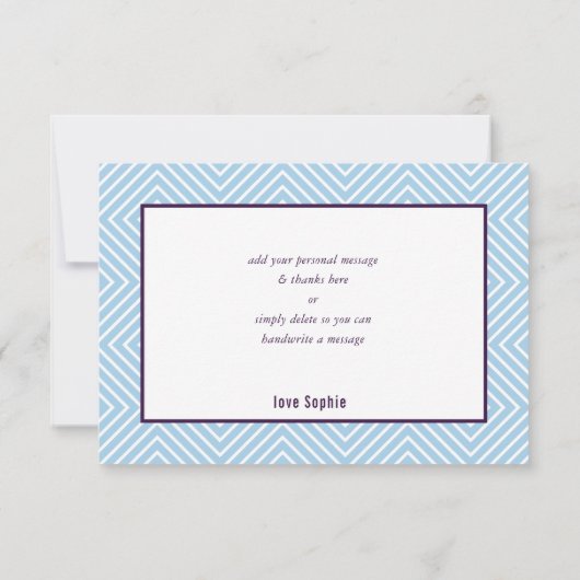 BEDANKT BAT MITZVAH moderne rand aubergine blauw (Achterkant)