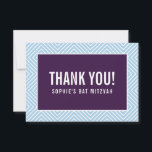 BEDANKT BAT MITZVAH moderne rand aubergine blauw<br><div class="desc">door kat massard >> https://linktr.ee/simplysweetpaperie <<<<< Een eenvoudige, stijlvolle manier om u te bedanken voor uw bezoek aan uw gast. Opstelling als sjabloon is het eenvoudig voor u om uw eigen details toe te voegen, of de aanpassingsknoop te raken en u kunt tekst, doopvonten, grootte enz. TIP toevoegen of veranderen:...</div>
