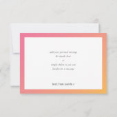 BEDANKT BAT MITZVAH moderne roze gele gradiënt (Achterkant)