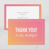 BEDANKT BAT MITZVAH moderne roze gele gradiënt (Voorkant / Achterkant)