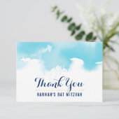 BEDANKT BAT MITZVAH moderne schattige aqua waterve (Staand voorkant)