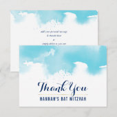 BEDANKT BAT MITZVAH moderne schattige aqua waterve (Voorkant / Achterkant)