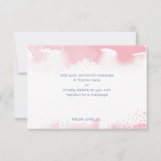 BEDANKT BAT MITZVAH moderne ster ROZE waterverf (Achterkant)