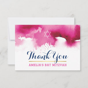 BEDANKT BAT MITZVAH stijlvolle sterroze waterverf