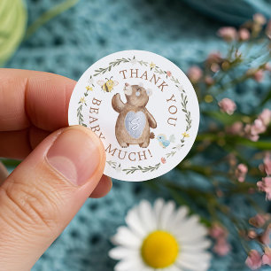 Bedankt Beary Much Gebreide Woodland Beer Floral Ronde Sticker
