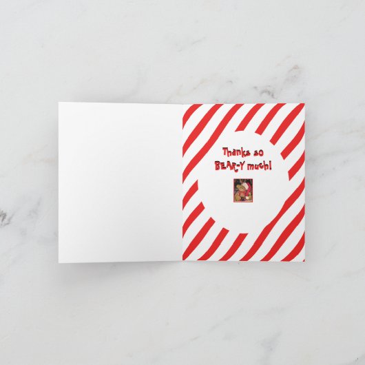 Bedankt Beary Veel Teddybeer Feestdagen Kaart (Binnen)