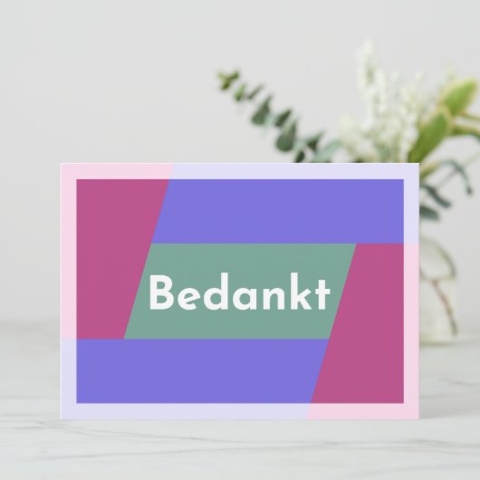 "Bedankt" Bedankkaart (Staand voorkant)