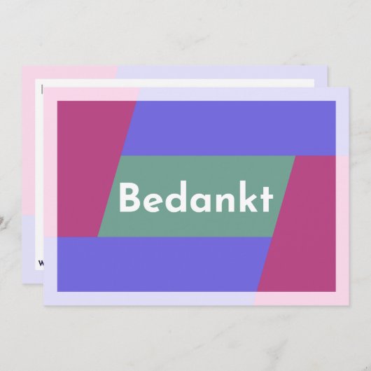 "Bedankt" Bedankkaart (Voorkant / Achterkant)